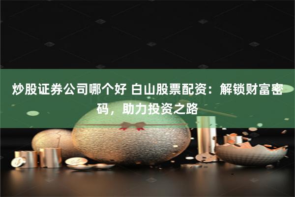 炒股证券公司哪个好 白山股票配资：解锁财富密码，助力投资之路